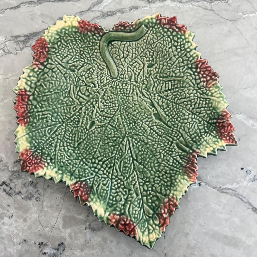 Vintage Bordallo Pinheiro grape leaf plate